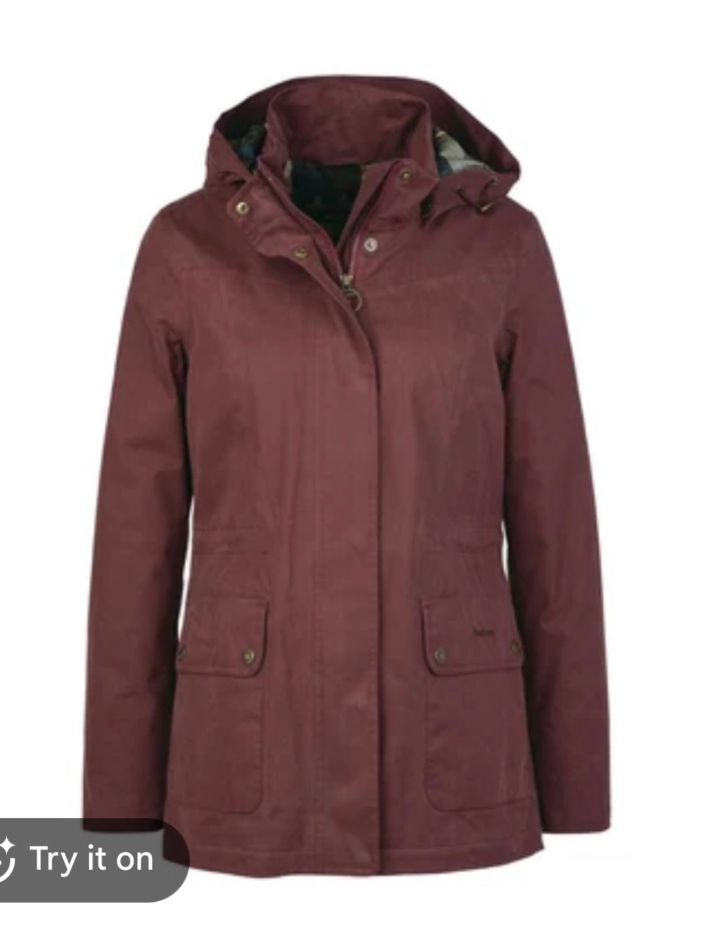 Barbour Women's Deep Burgundy Hooded Wax insulated jacket